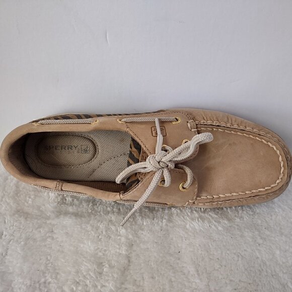 Sperry Top-Sider Leather Upper Boat Shoes Loafers With Zebra Print Size 6.5 M - Picture 13 of 16